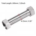 Uxcell Corrugated Stainless Steel Flexible Water Line 3 9inch Long G1 Female Threaded Connector With Washer