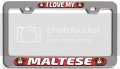 I Love My Maltese Dogs Pets Ch 3d Metal License Plate Frame Auto Suv Truck Tag Holder O93 