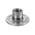 M8 T-nuts 12pcs Carbon Steel Tee Nut Round Base Weld Nuts 10mm Height Through Hole Flange Insert Female Thread Plate Dark Gray 