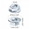Uxcell 1 4 -20 Serrated Flange Hex Lock Nuts Carbon Steel Zinc Plated 50pcs