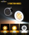 Partsam Jk Turn Signal Lights Side Marker Light White Halo Ring Smoked Lens Front Parking Amber Driving Replacement For Jeep