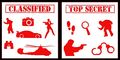 Auto Vynamics Stickerpack-spyset01-20-gred Gloss Red Vinyl Detailed Secret Agent Spy Sticker Pack Features Multiple Characters 