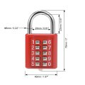 10-digit Combination Padlock Push Button Locker Cabinet Lock Red 2pcs