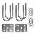 Round U Bolt Plate Kit For Trailer Axle Galvanized Zinc 2-3 8 W X 6-1 4 L Single