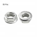 Uxcell M6 Serrated Flange Hex Lock Nuts Carbon Steel 50 Pcs