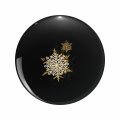 Gold Snowflake Double Sided Stainless Steel Keychain 3d Resin Encased Round Design 1 25 In Diameter For Keys Backpack And 