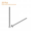 Uxcell 10-24x3 Button Head Socket Cap Screws 20pcs 304 Stainless Steel Fasteners Hex Bolts Full Thread Drive