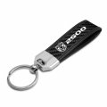 Ipick Image 100 Real Carbon Fiber Leather Strap Key Chain With Black Stitching For Ram 2500 Logo