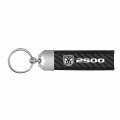 Ipick Image 100 Real Carbon Fiber Leather Strap Key Chain With Black Stitching For Ram 2500 Logo