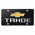 Ipick Image Made For Chevrolet Tahoe 3d Dual Logo Black Stainless Steel License Plate