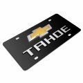 Ipick Image Made For Chevrolet Tahoe 3d Dual Logo Black Stainless Steel License Plate