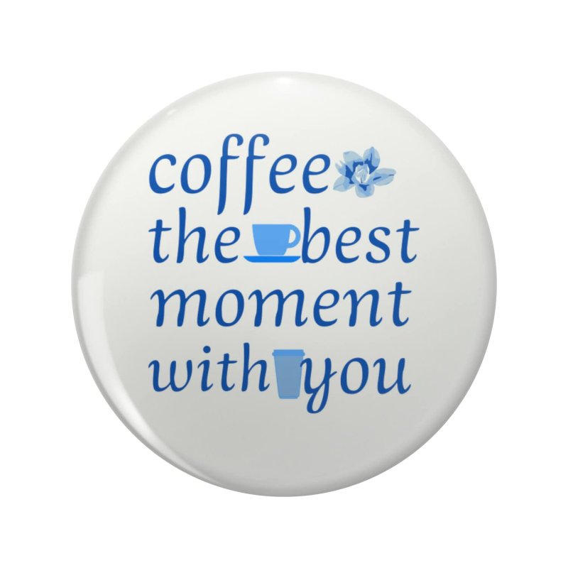 Coffee The Best Moment With You Double Sided Stainless Steel Keychain 1 25 In Round 3d Resin Encased Novelty Key Ring For