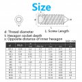 Seroni 5-20pcs 304 Stainless Steel Internal Hex Socket Drive Cone Point Set Screws M3 M4 M6 M8 M10 M12 Taper Tip End Bolts