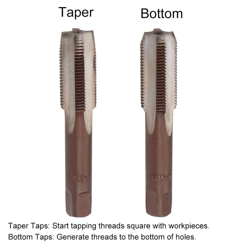 Metric Hand Tap M12 Thread 1 Pitch 4 Straight Flutes H2 Alloy Tool Steel Bottom Er Screw Tap Set Tapping Tools For Repairing 2