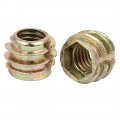 Uxcell M8x10mm Hex Socket Threaded Insert Nuts Bronze Tone 30pcs For Wood Furniture