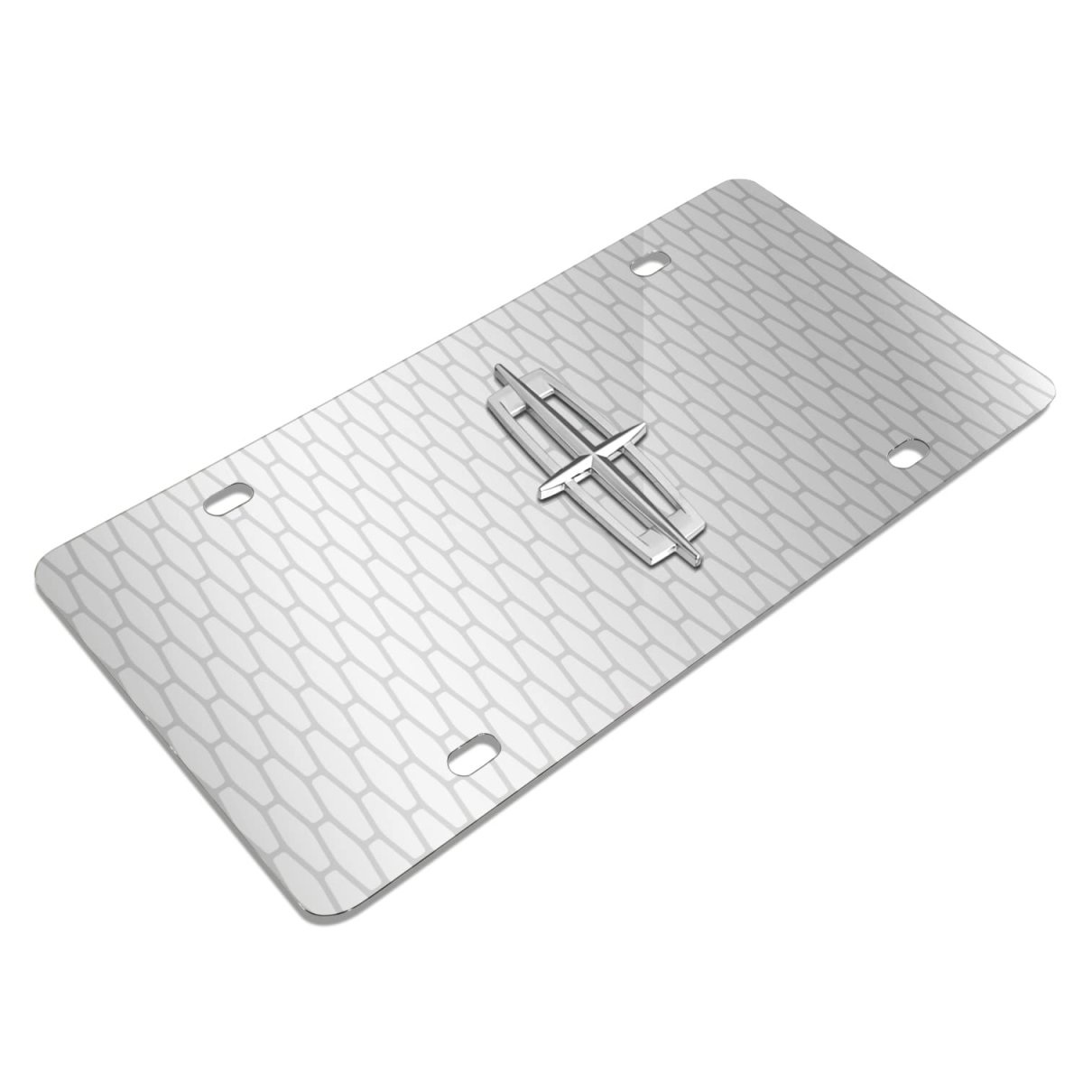 Lincoln 3d Large-size Metal Logo On Pattern Brushed Aluminum License Plate Official Licensed