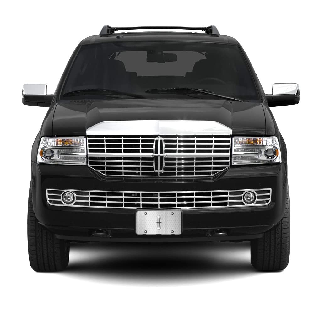 Lincoln 3d Large-size Metal Logo On Pattern Brushed Aluminum License Plate Official Licensed