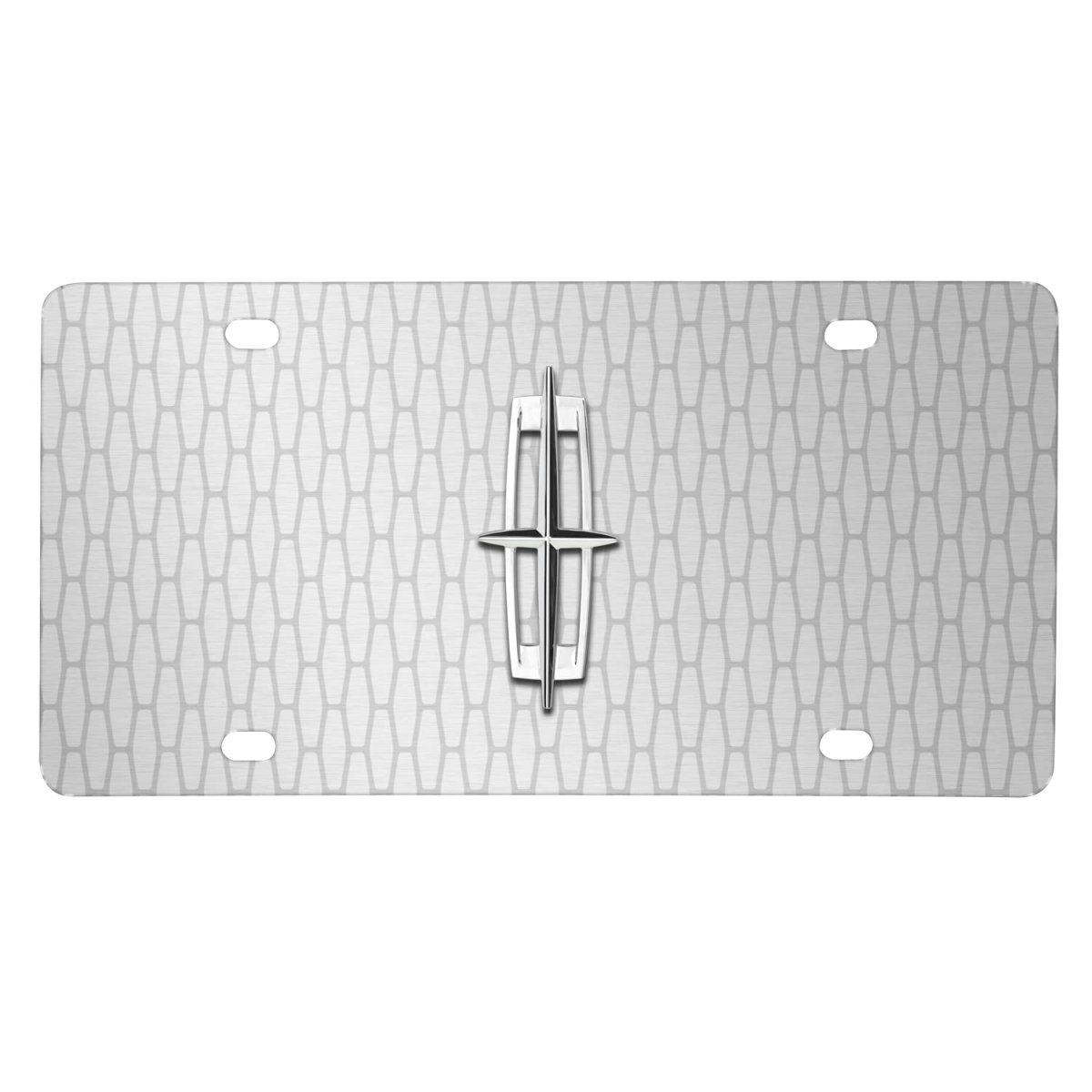 Lincoln 3d Large-size Metal Logo On Pattern Brushed Aluminum License Plate Official Licensed