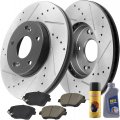 Motorbymotor Front Rear Brake Kits Rotors And Cearmic Pads Fits For 2011-2015 Hyundai Sonata Kia Optima Rotor Pad Including
