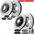 Motorbymotor Front Rear Brake Kits Rotors And Cearmic Pads Fits For 2011-2015 Hyundai Sonata Kia Optima Rotor Pad Including