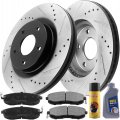 Motorbymotor Front Rear Brake Kits Rotors And Cearmic Pads Fits For 2011-2015 Hyundai Sonata Kia Optima Rotor Pad Including