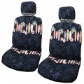 Winnie Fashion 2 Hawaiian Car Seat Covers W Headrest Maui Surf Black And Blue Standard No Customization 