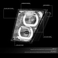 Auto Dynasty Full Dual Led Halo Rings Drl Projector Front Bumper Driving Fog Light Lamps Compatible With Volvo Vn Vnl 300 400