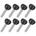 8pcs M8 X 40mm Knurled Clamping Knob 304 Stainless Steel Thumb Screw Round Hand Threaded Bolt Stud 25mm Dia For Machinery 