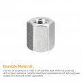 Uxcell M10 X 1 5-pitch 20mm Length Coupling Nuts 4pcs 304 Stainless Steel Metric Hex Rod