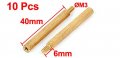 Uxcell M3x40 6mm Female Male Threaded Brass Hex Standoff Pillar Spacer 10pcs