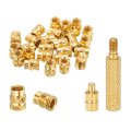 30 Pcs Threaded Inserts With Soldering Iron Tip Press Tool M4 X 9mm H 6mm Od Brass Metric Knurled Nuts Heat Set Embedment Nut 