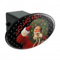 Christmas Holiday Santa Ho Wreath Oval Tow Trailer Hitch Cover Plug Insert