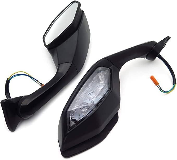 Black Rearview Mirror Led Turn Signal Light For Yzf R1 2015 2019 And R6 2017 2020 Waterproof Amber With Smoke Lens Aluminum