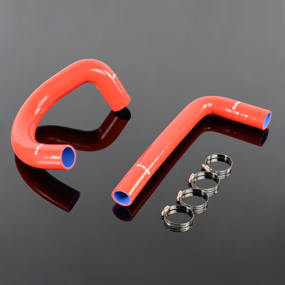 Silicone Radiator Hose Kit For 1962 1967 Chevy Ii Nova V8 L6 Mt Red With Clamps 4 5mm Thickness High Temperature Resistance