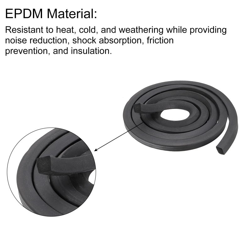 Epdm Rubber Foam Strip 19 32 W X T 6 6ft L No-adhesion Sealing Rolls For Diy Weather Stripping Gasket Seal Reduce Vibration Mat