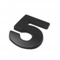 Uxcell Black Metal Number 5 Shaped Adhesive Decals Badge Emblem Sticker Universal For Car