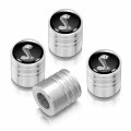Ipick Image For Ford Mustang Cobra Black On Silver Aluminum Cylinder-style Tire Valve Stem Caps