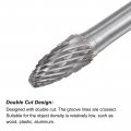 Uxcell Carbide Burrs Rotary Files Double Cut Tree With Ball Nose Tungsten Tip 8mm Cutting Head 6mm Shank 100mm 4-inch Length
