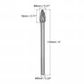 Uxcell Carbide Burrs Rotary Files Double Cut Tree With Ball Nose Tungsten Tip 8mm Cutting Head 6mm Shank 100mm 4-inch Length