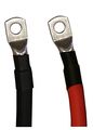 1 0 Awg Gauge Red Black Pure Copper Battery Inverter Cables Solar Rv Car Boat 2 Feet 3 8 In Lugs