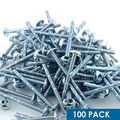 100 Pack Rok Hardware 8 X 2 Slotted Machine Thread Phillips Sqaure Drive Break Away Long Truss Head Screws