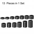 Uxcell 13pcs Axle Reducer Spacer Set 1-1 4 Wheel For 3 Reducing Bushing Arbor Adapters Motorcycle Grinding Wheels Black Cnc