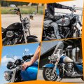 Chrome Motorcycle Side Mirrors For Harley Road King Street Electra Glide Dyna Softail 1982 2020 4 In Convex Glass Rearview 2