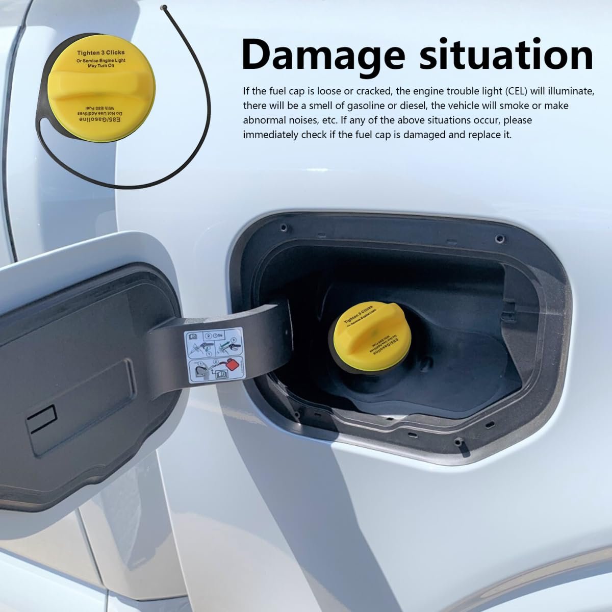 E85 Fuel Tank Gas Cap For 2009 2011 Cadillac Escalade 6 2l Replace Gt295 20915990 Yellow Filler