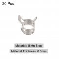 Uxcell 20pcs 8mm Spring Band Type Action Fuel Silicone Vacuum Hose Pipe Clamp Low Pressure Air Clip Nickel Plated