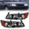 Nilight Headlight Assembly For 2000 2001 Toyota Camry Replacement Headlamp Black Housing Amber Reflector Driver And Passenger 