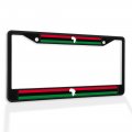 Metal Insert License Plate Frame Pan African Flag With Map Weatherproof Car Accessories Black 2 Holes Solid 