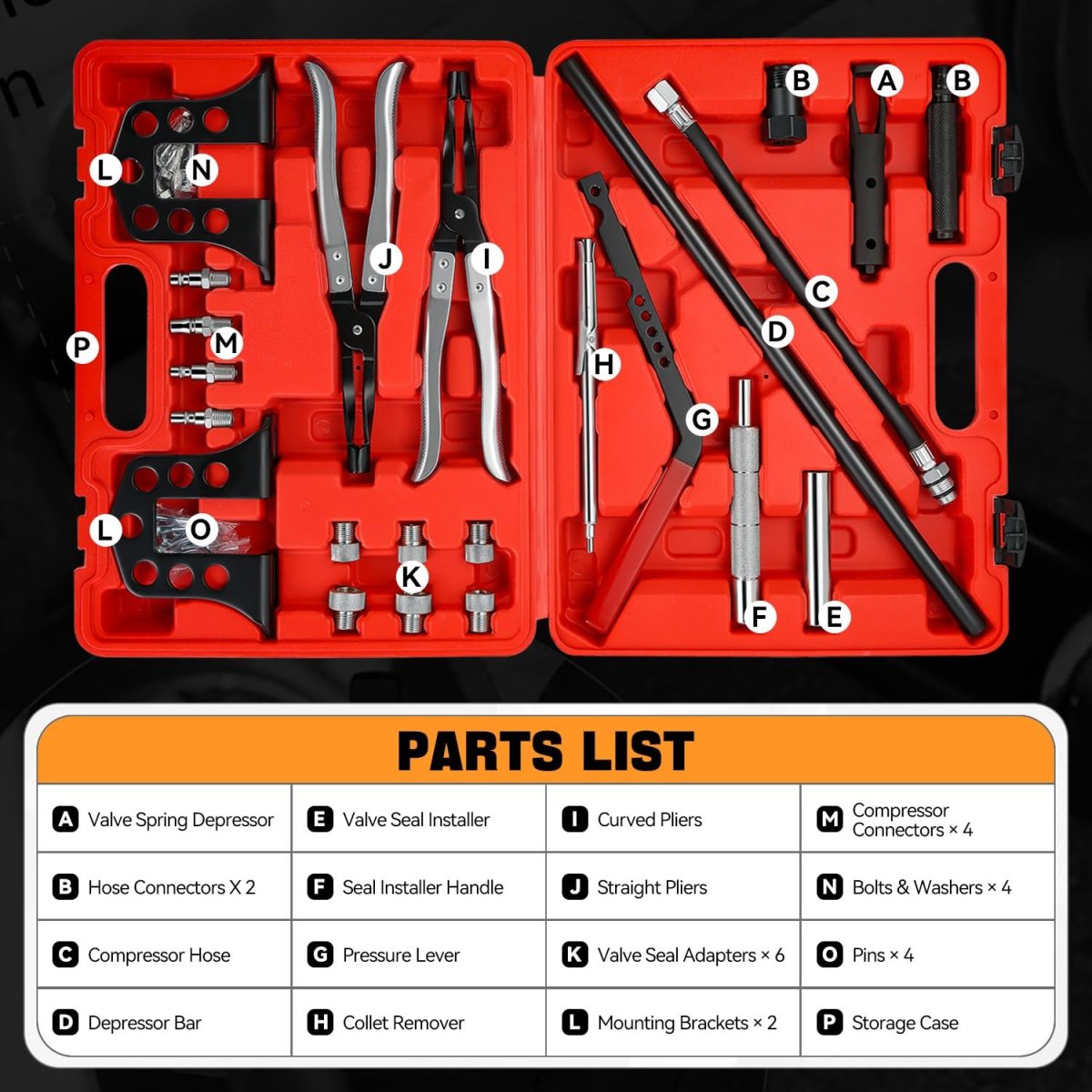 Universal Valve Spring Compressor And Installer Tool Kit For Ohv Ohc Engines Cylinder Head Service Set With Stem Seal Remover