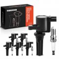 A-premium Set Of 6 Ignition Coil Pack And Iridium Spark Plugs Compatible With Lincoln Ls 2000-2005 3 0l