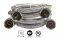 Hqrp Premium Stainless Steel Washing Machine Hoses 4-ft Burst Proof Red And Blue Striped 4-foot 2-pack